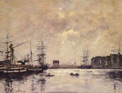 Eugene Boudin The Port of Le Havre(Dock of La Barre) Norge oil painting art